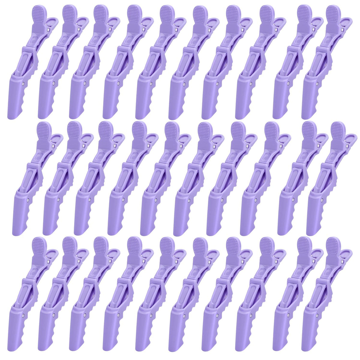 Dkpyt front view of purple alligator clip pack showing quantity and color benefit