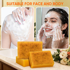 DLWUEN cut soap bar showing layered interior and plant-based oil nourishment