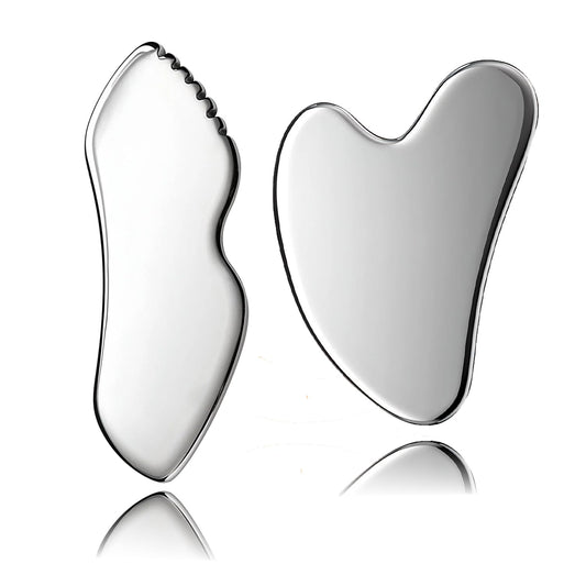 DLYAUA front view of two-piece gua sha set showing sleek packaging and tools, ideal for gifting