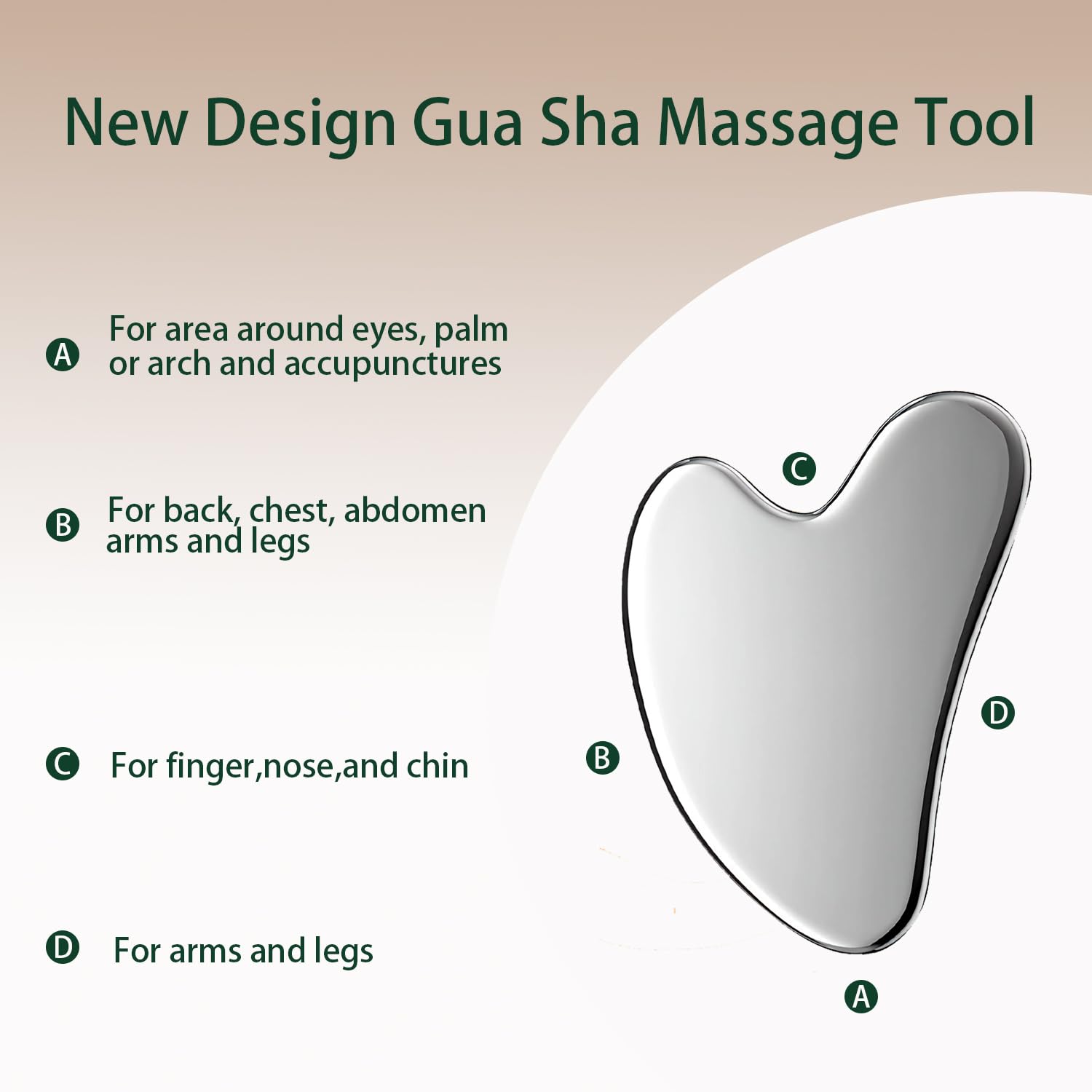 DLYAUA larger gua sha tool on shoulder, showing firm coverage for muscle relief