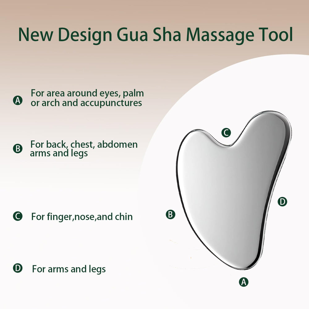 DLYAUA larger gua sha tool on shoulder, showing firm coverage for muscle relief