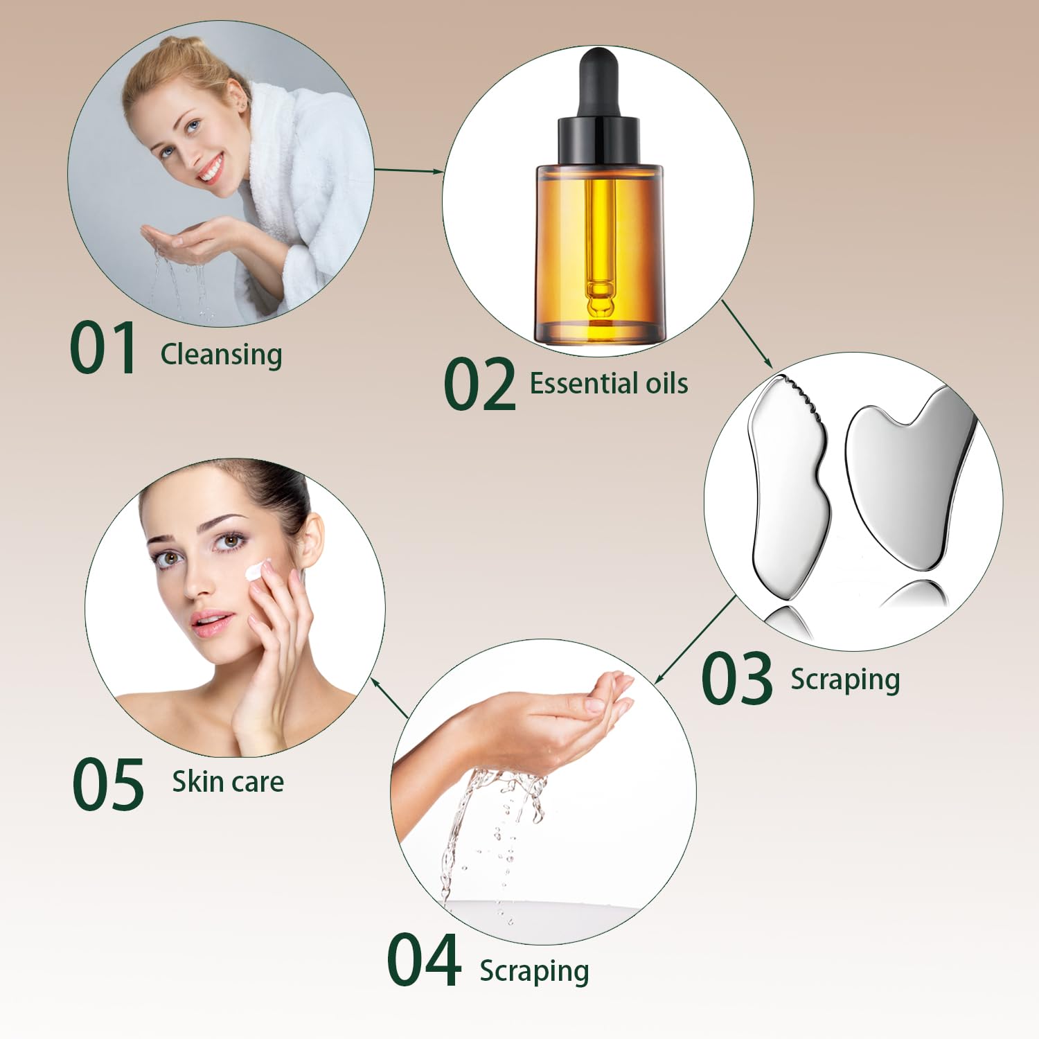 DLYAUA gua sha being used on neck and shoulders, conveying ease for at-home massage