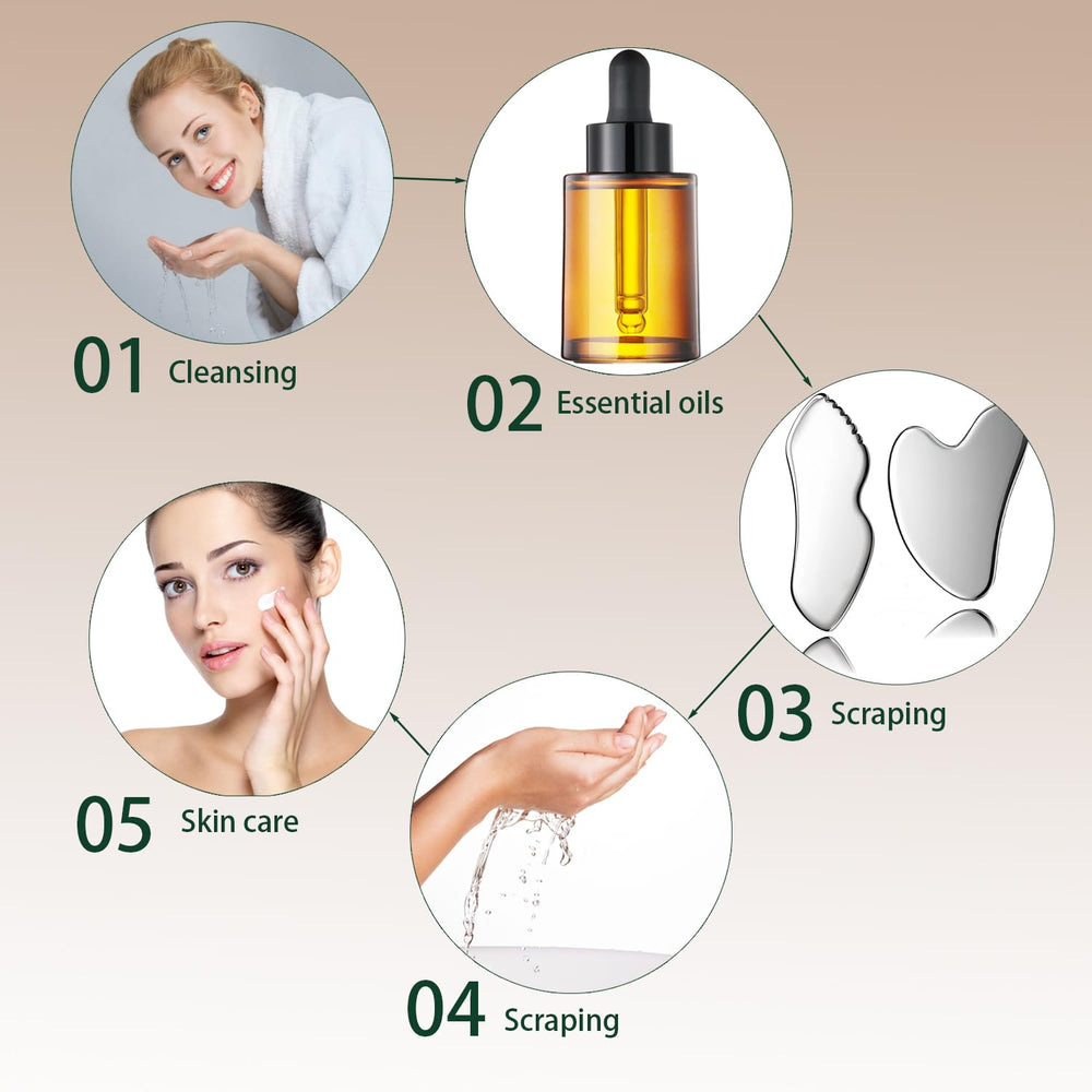 DLYAUA gua sha being used on neck and shoulders, conveying ease for at-home massage