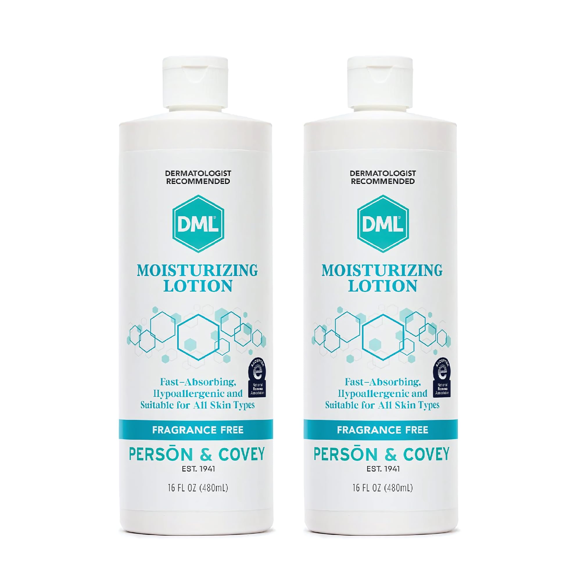DML front packaging 16 oz pump showing product and easy dispensing benefit