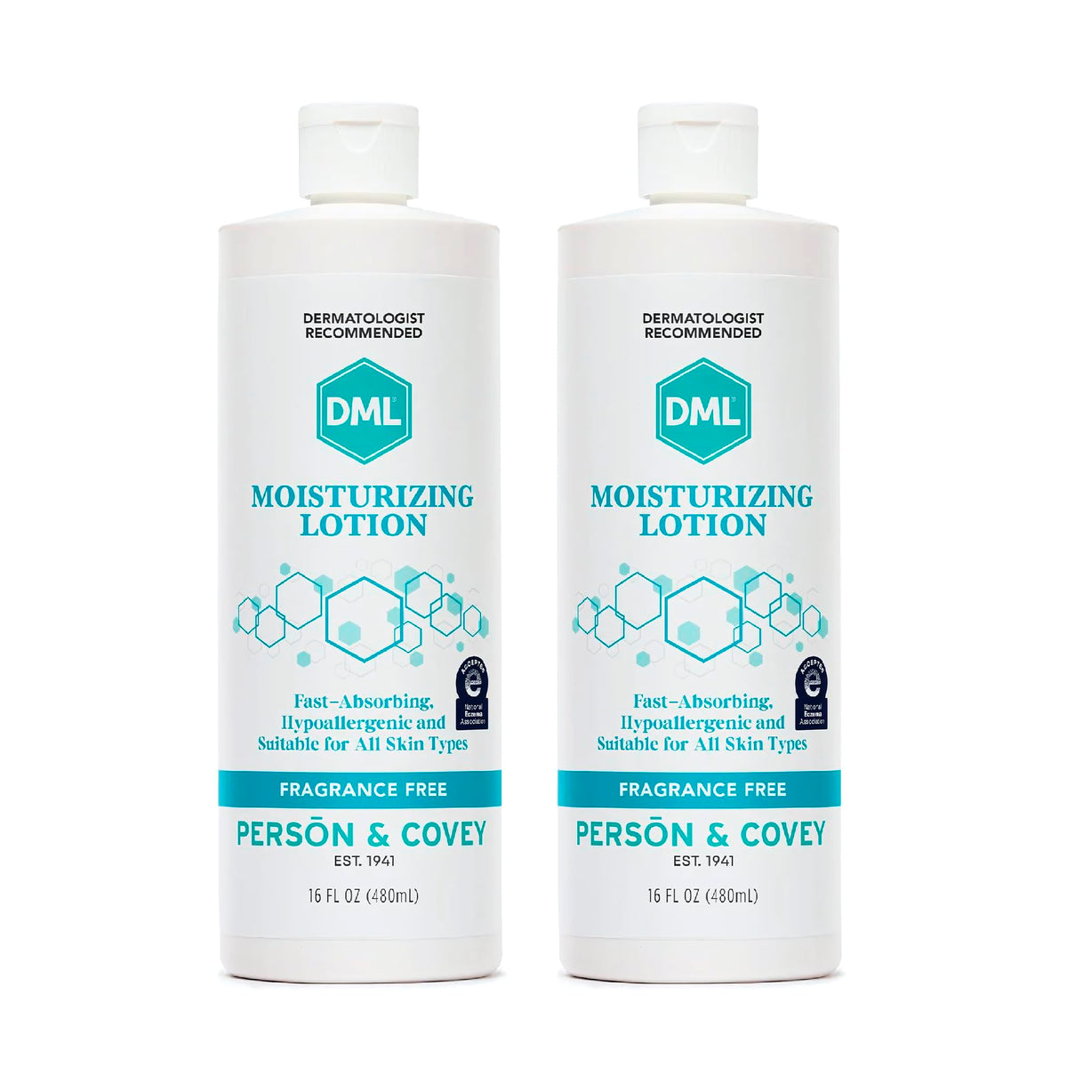 DML front packaging 16 oz pump showing product and easy dispensing benefit