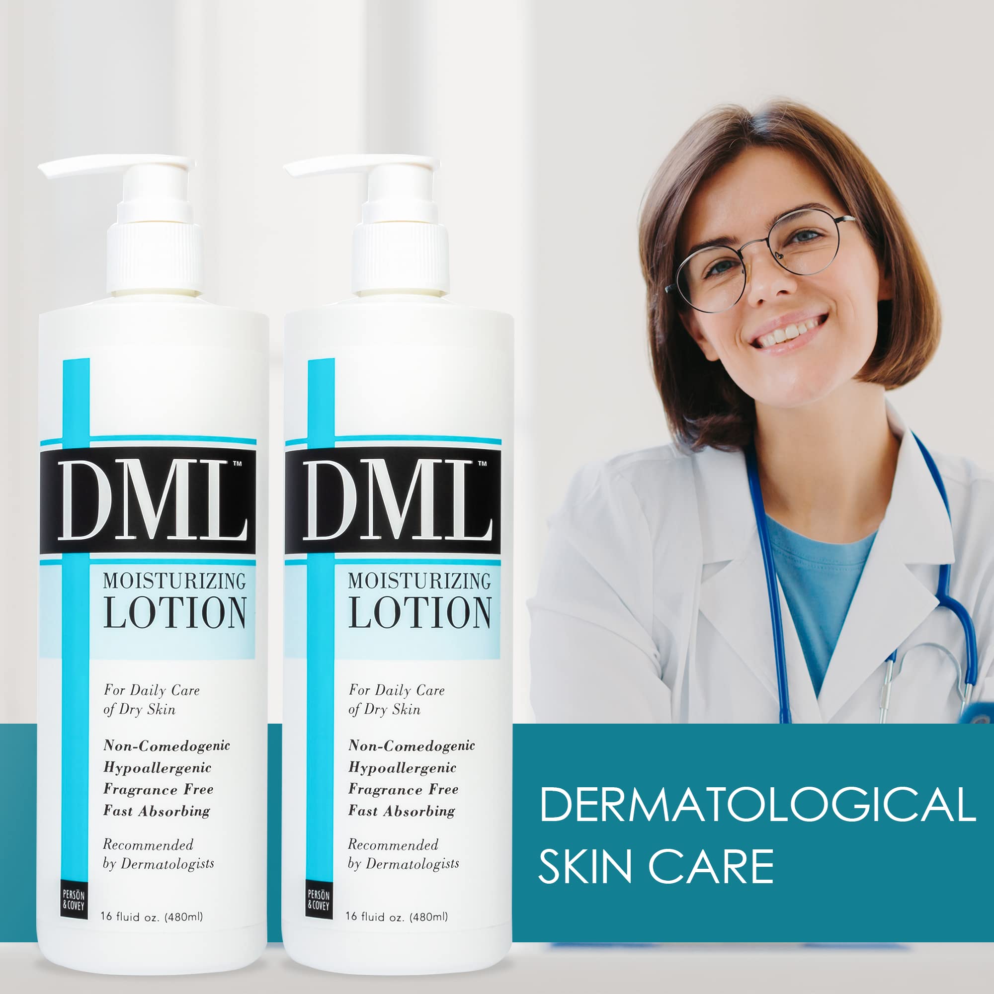 DML label and ingredient list view emphasizing dimethicone hydration benefit