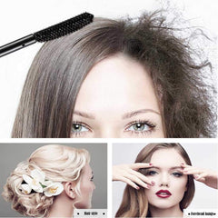 DMLNN applying stick to bangs demonstrating quick flyaway control benefit