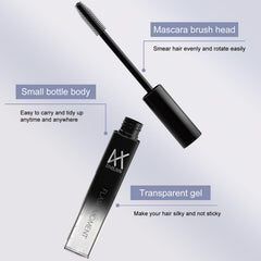DMLNN finishing stick applied to bangs demonstrating precise flyaway control