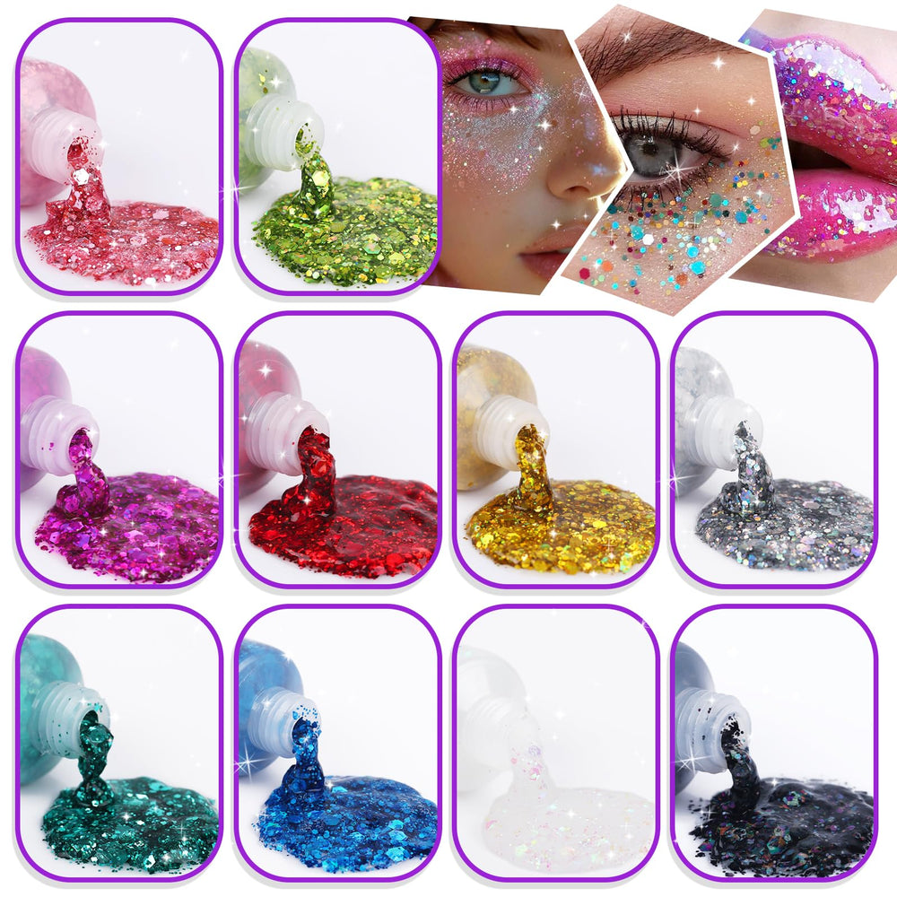 Dmsky close-up of chunky glitter texture showing reflective sparkle