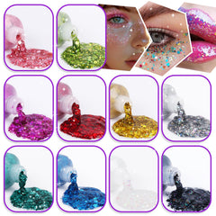 Dmsky close-up of chunky glitter texture showing reflective sparkle