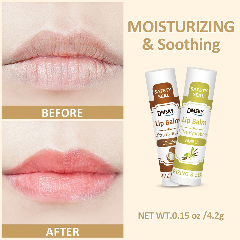 DMSKY label close-up highlighting ingredients like coconut oil and vitamin E