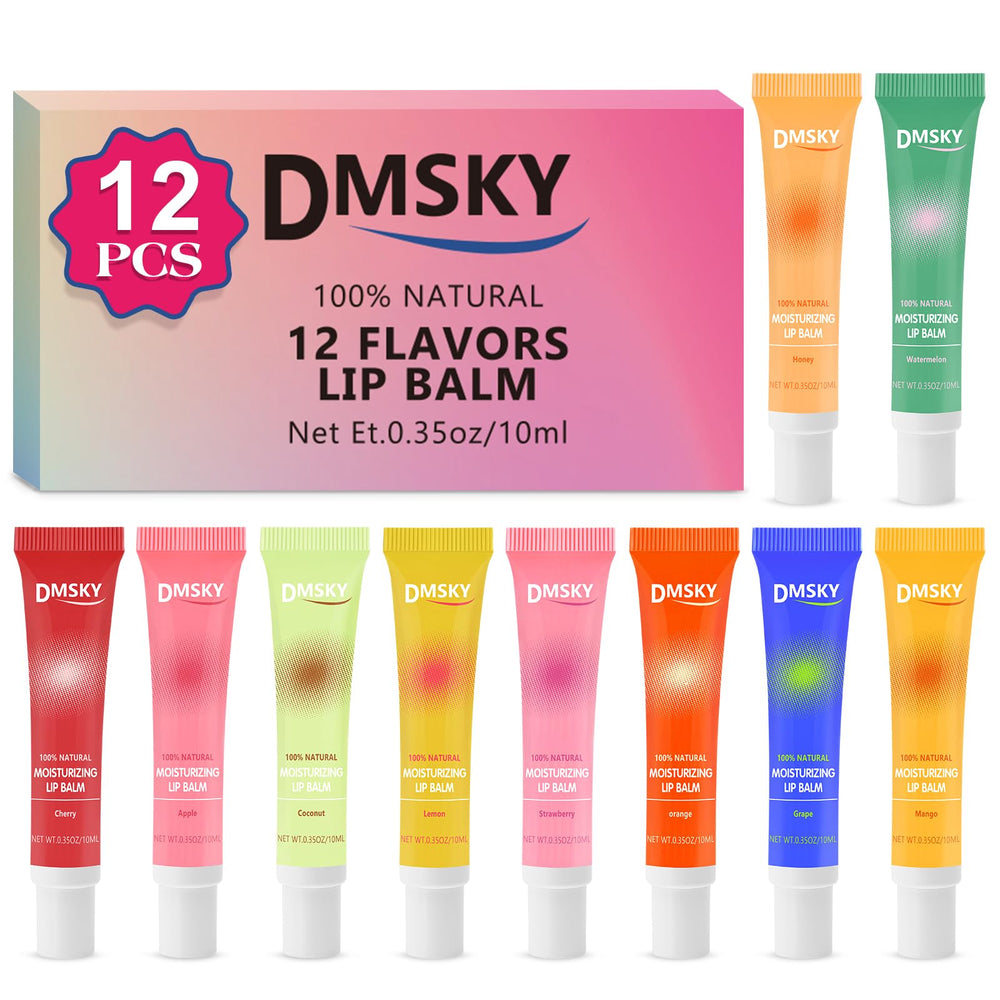 Dmsky front packaging 12-pack showing colorful tubes and convenience