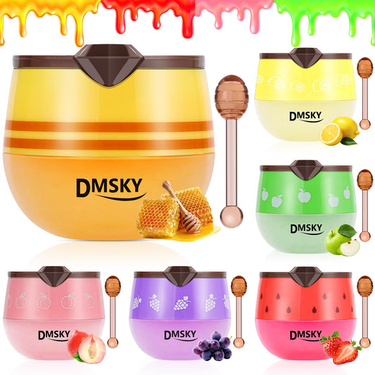 DMSKY honey pot front packaging showing six colorful pots and branding benefit hydration