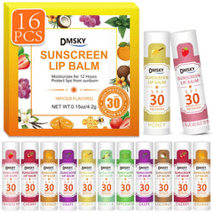 Dmsky front packaging showing 16 tubes and flavor list for convenient protection