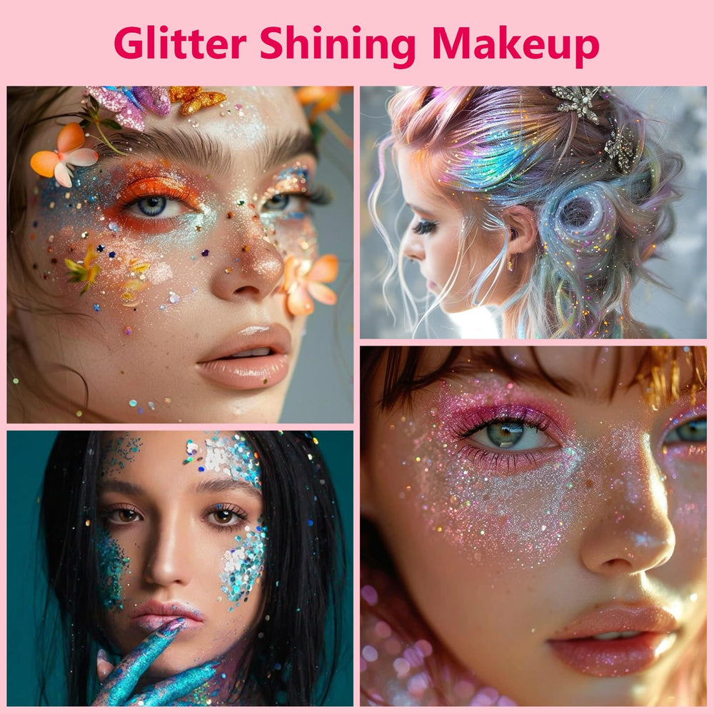 Dmsky hair streaks glittered for eye-catching festival styling
