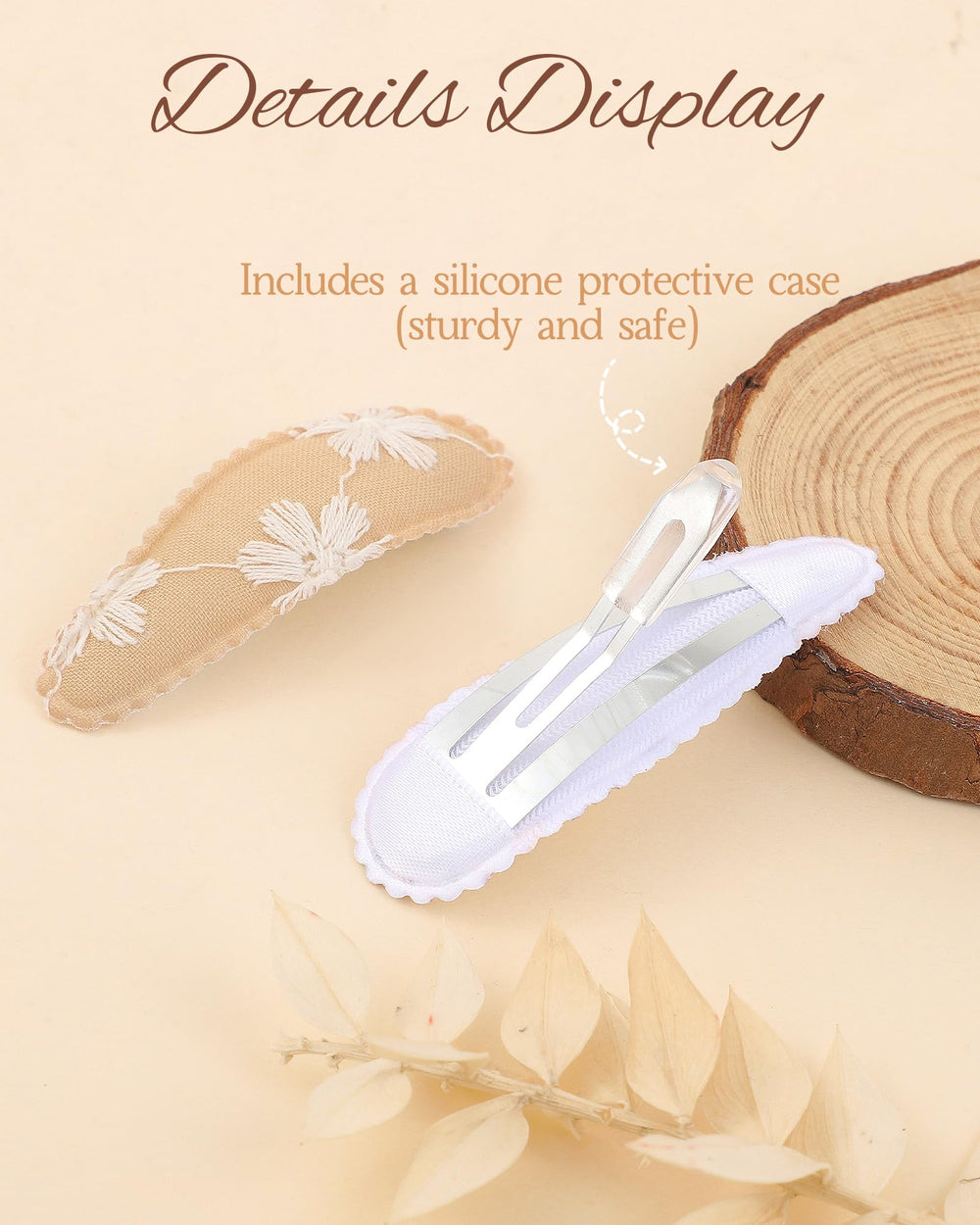 doboi transparent silicone tip detail on clip preventing slippage and protecting hair