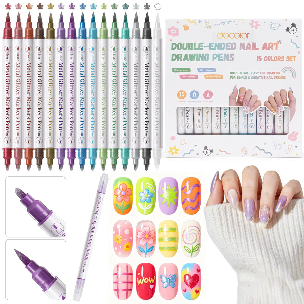 docolor front packaging showing 15 pens and vibrant colors for easy selection