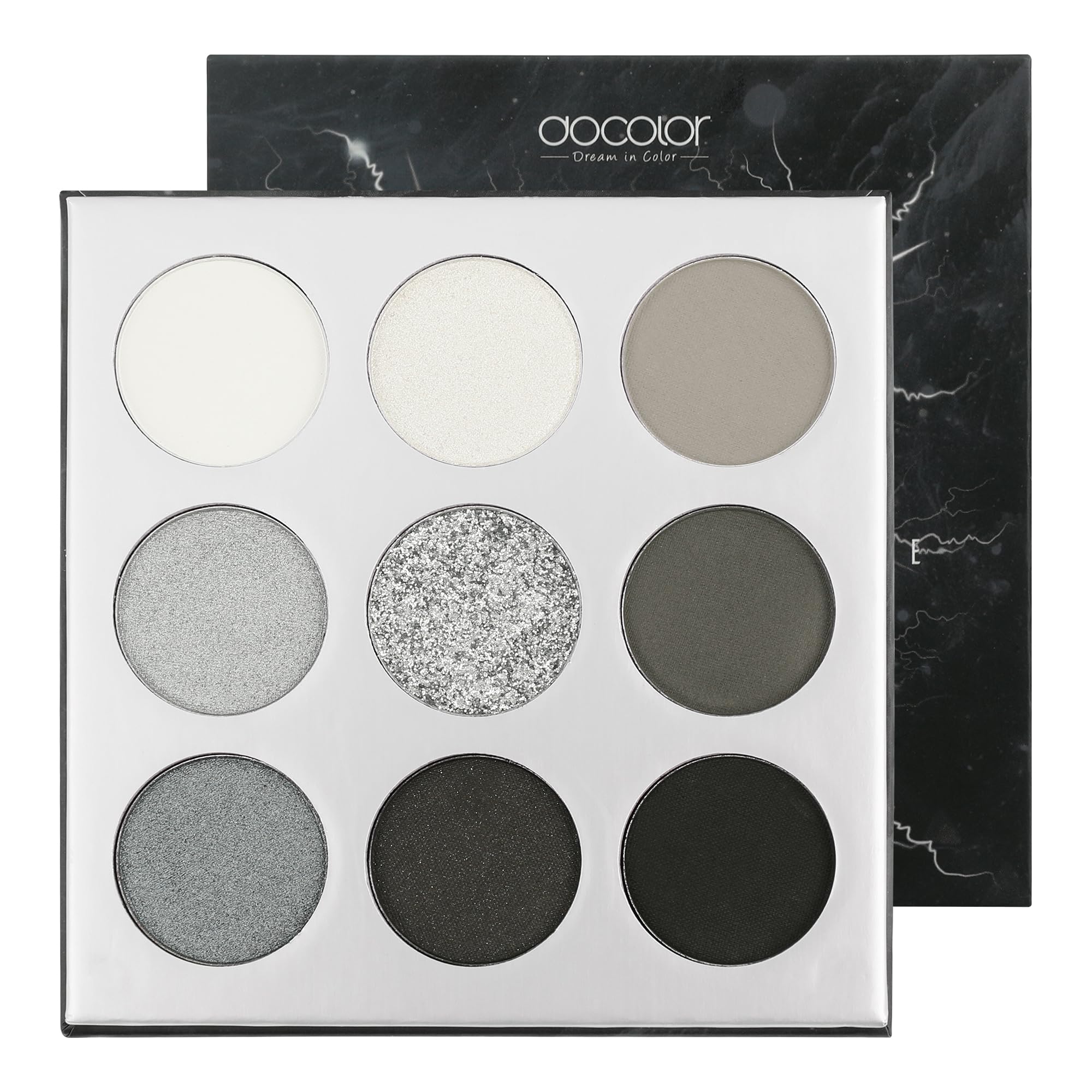 docolor front palette compact showing all nine pans and portability benefit