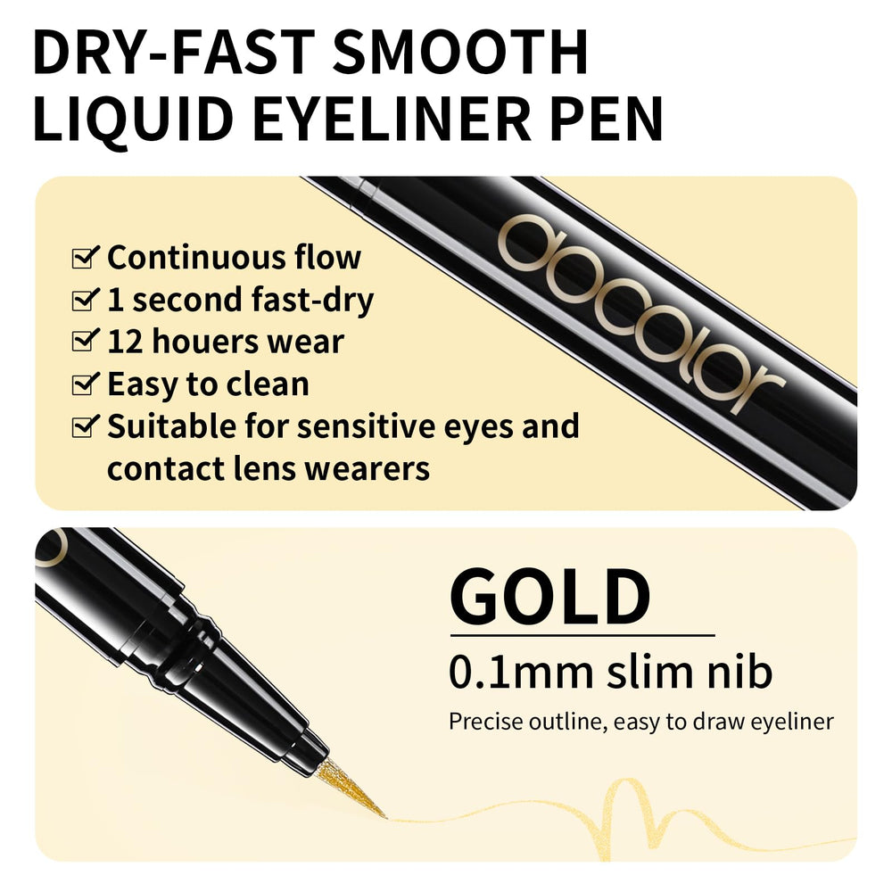 docolor gold swatch stroke showing shimmer payoff and smooth application