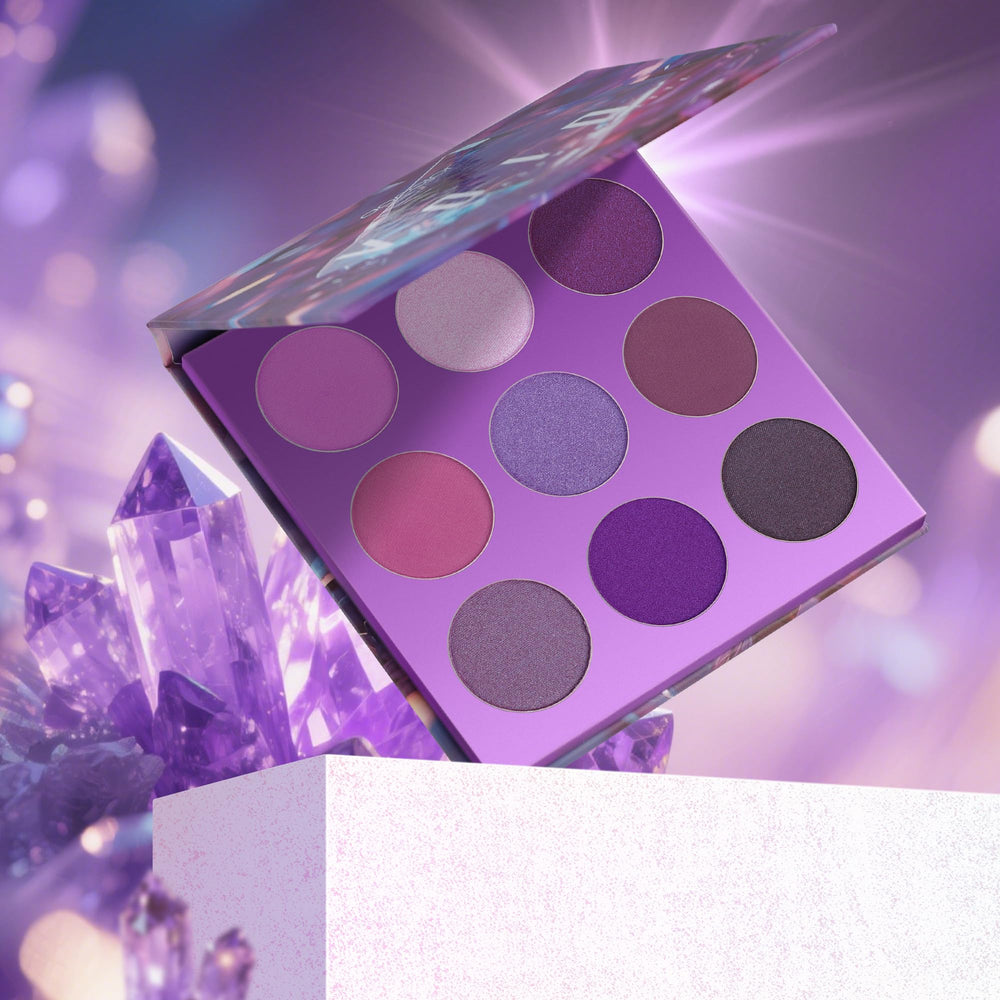 docolor model wearing purple festival look showcasing vibrant finish