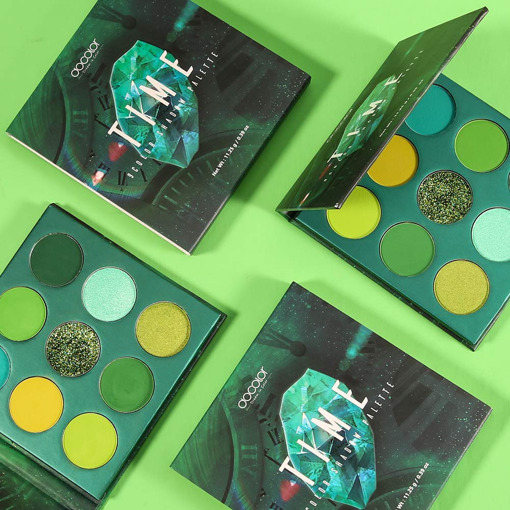 docolor model wearing green smokey eye showing finished look durability