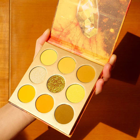 docolor palette open front view displaying nine yellow-based shades for variety