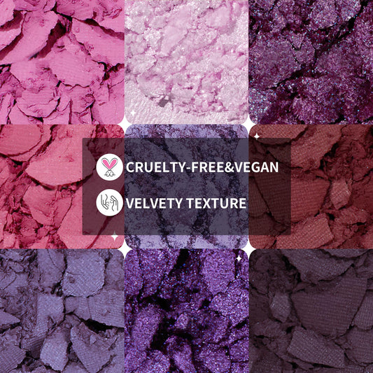 docolor open palette displaying nine purple shades for versatile looks