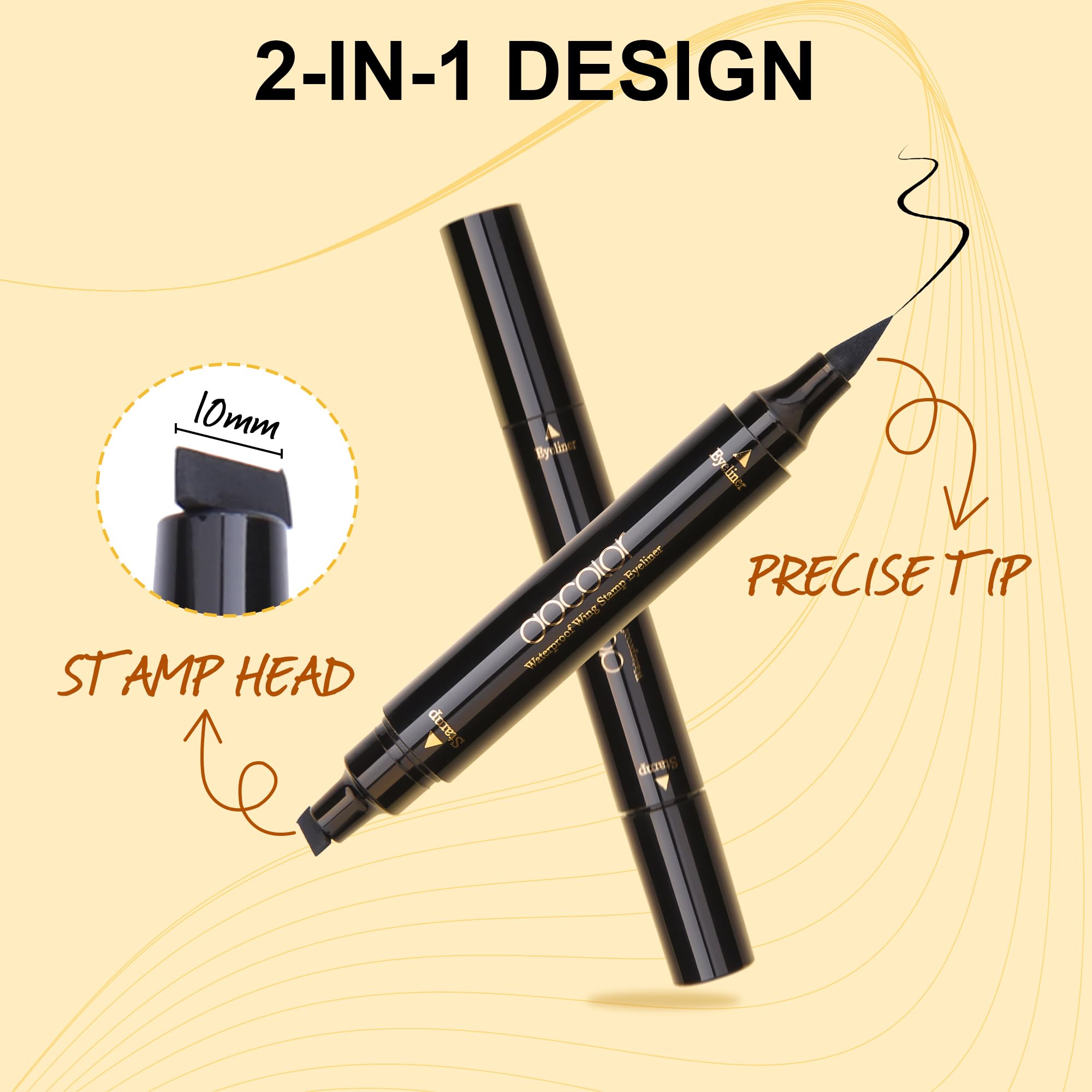 docolor stamp in action at outer eye corner showing quick placement and symmetry benefit