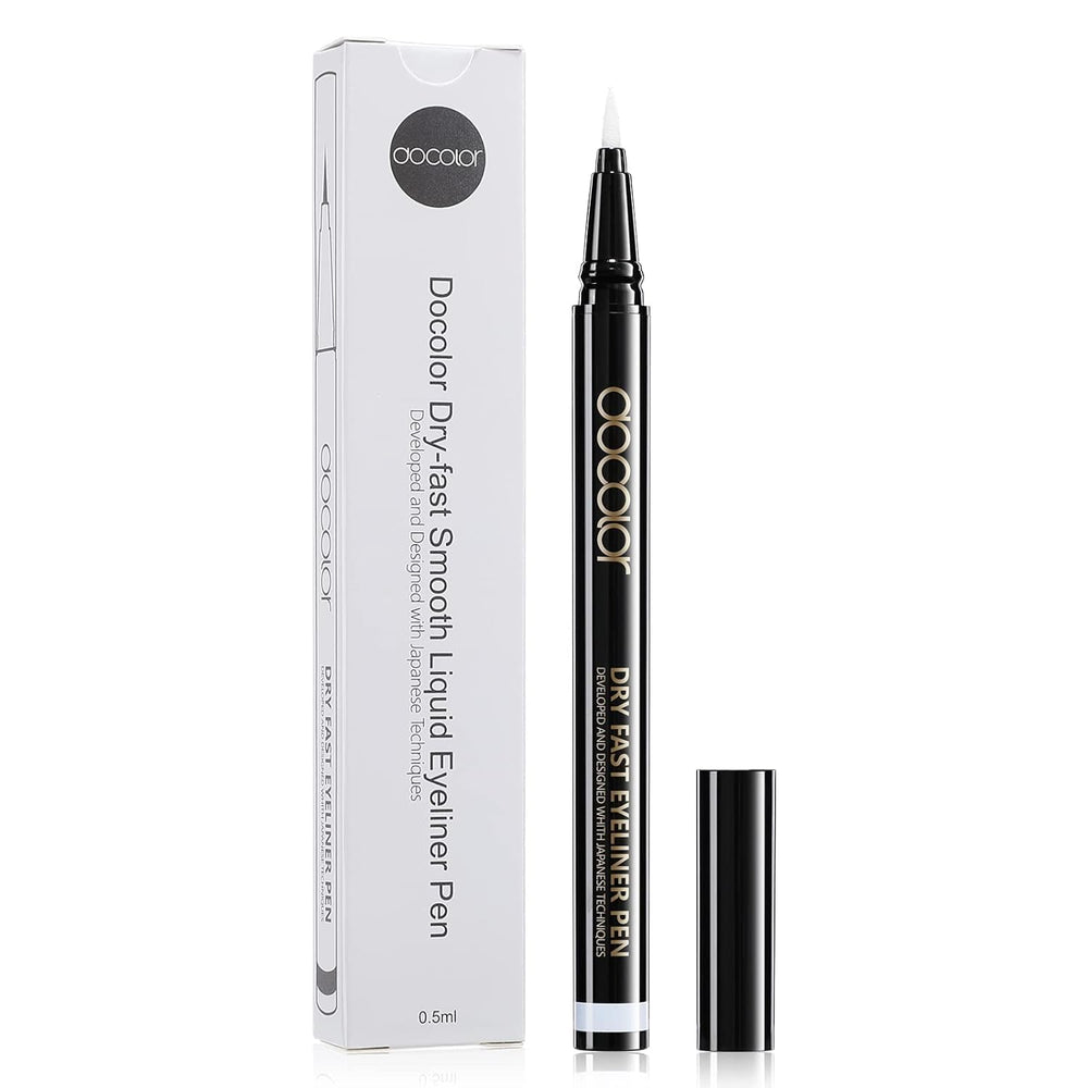 docolor white eyeliner front packaging showing clean product benefit