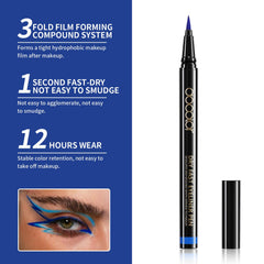 docolor winged eye makeup look showcasing sharp blue wing for bold definition