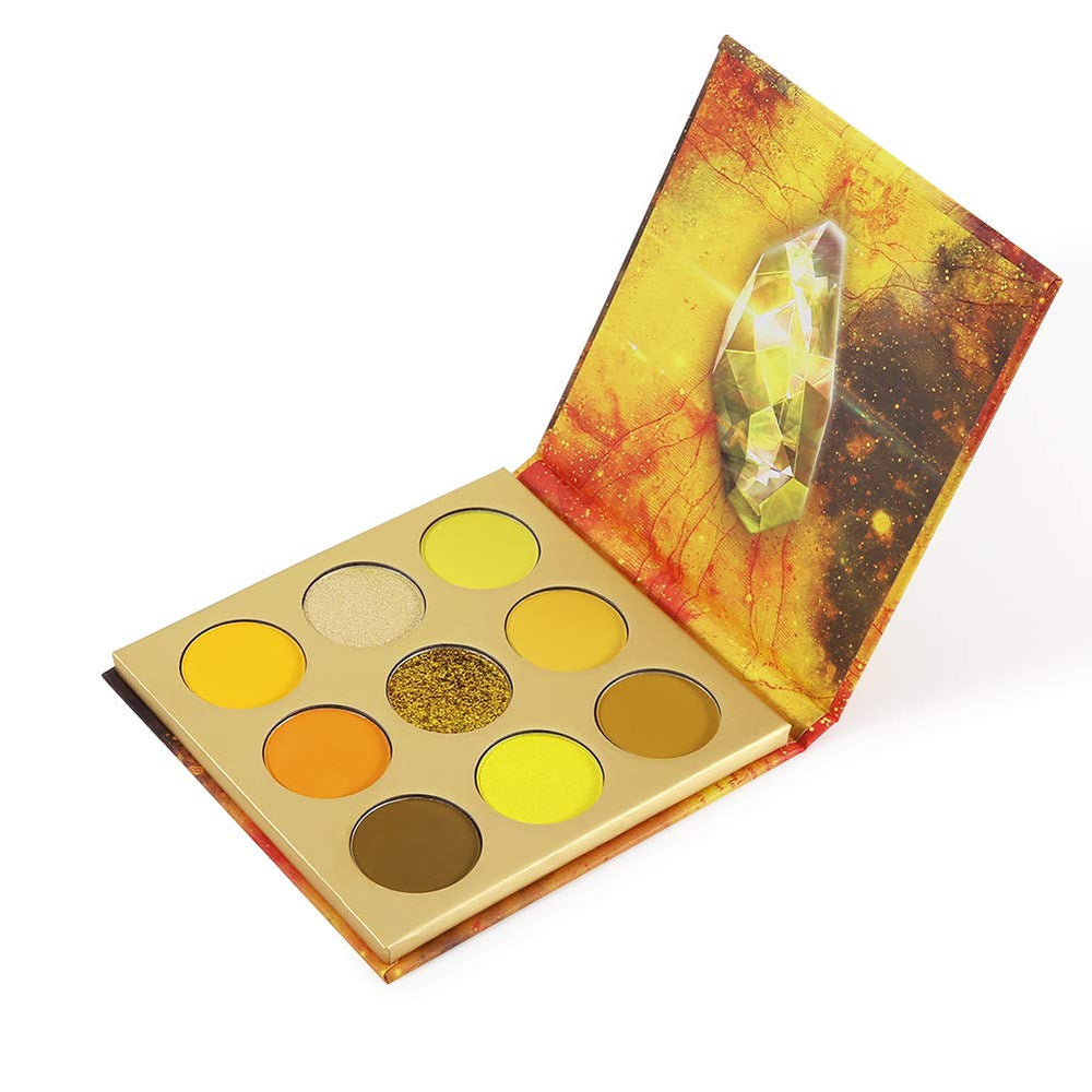 docolor yellow gemstone palette flatlay showing compact selection and portability