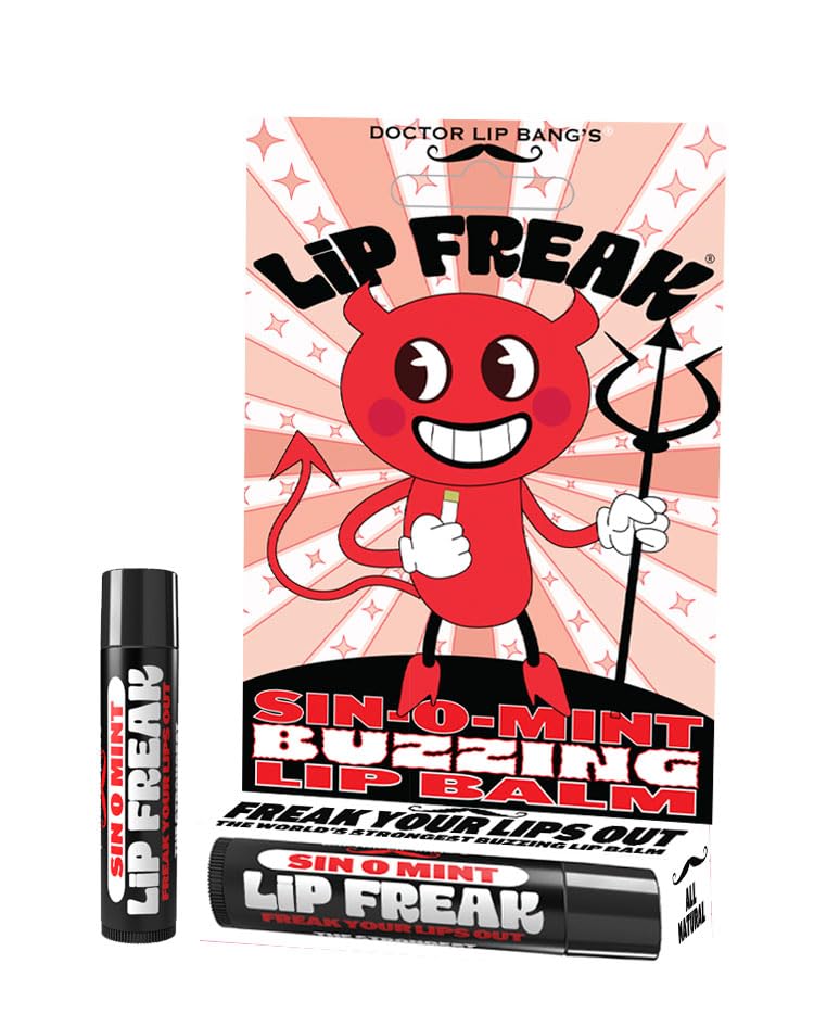 Doctor Lip Bang's applying balm on lips demonstrating cooling tingle and softening benefit