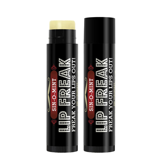 Doctor Lip Bang's front packaging showing Sin-O-Mint two-pack and branding benefit: bold buzz