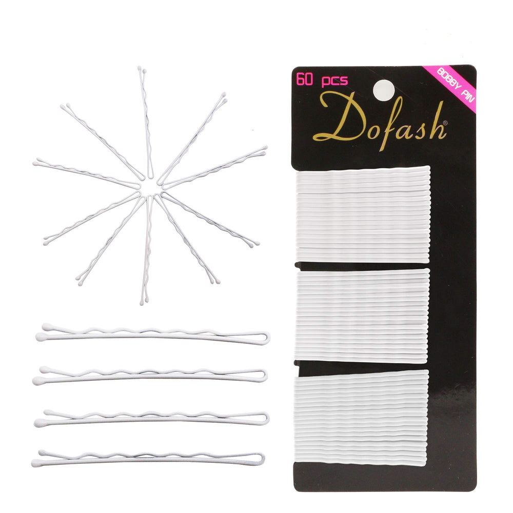 Dofash pack of 60 white bobby pins showing quantity and packaging, convenient supply