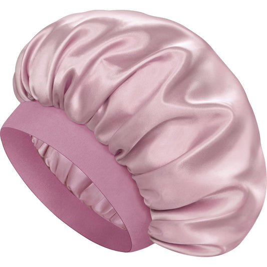 Doitory bonnet front view showing beanpaste pink color and protective fit