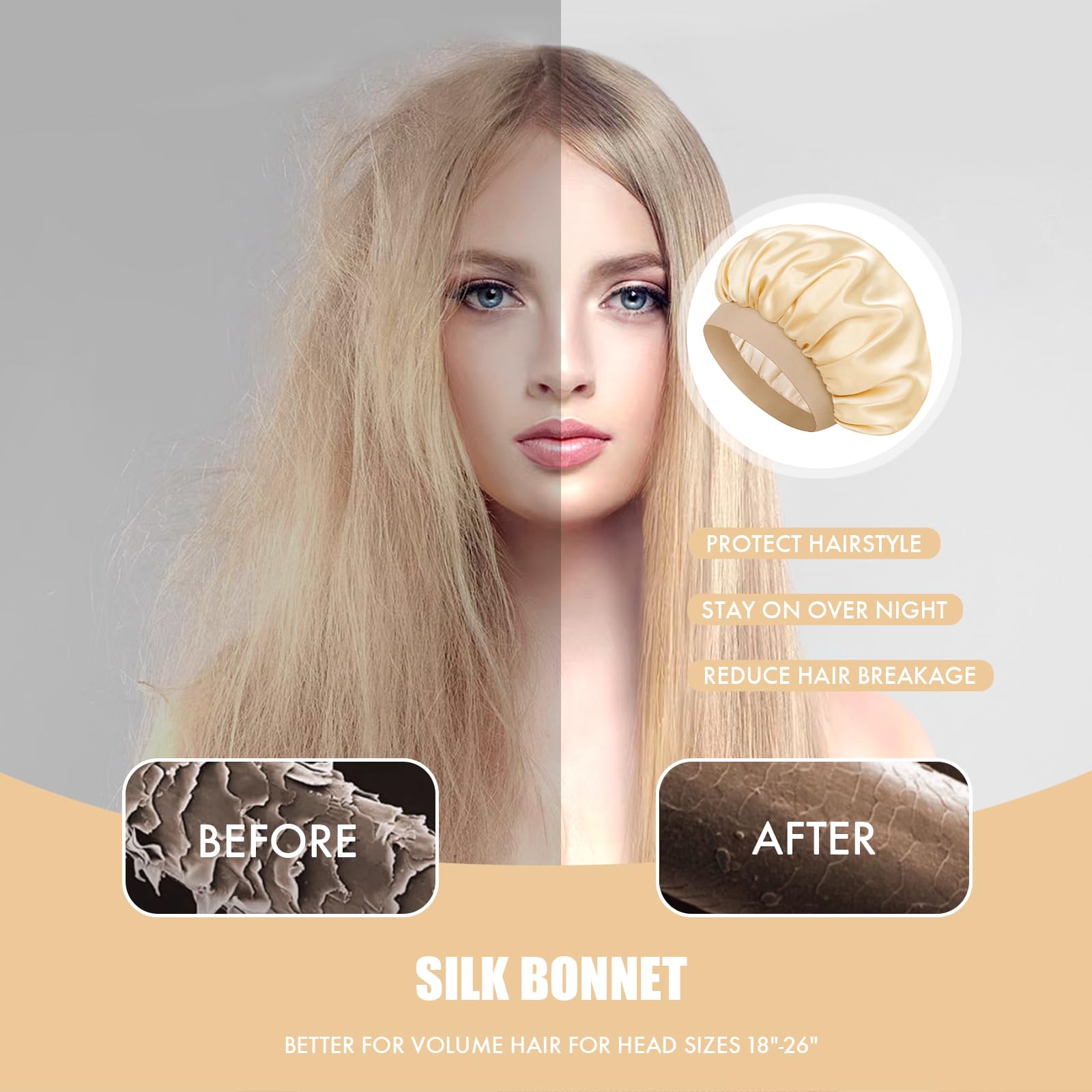 Doitory bonnet protecting braids and extensions to prevent tangling and maintain shine