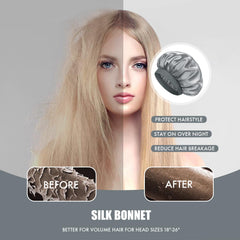 Doitory bonnet holding multiple braids to show roomy capacity and hair containment