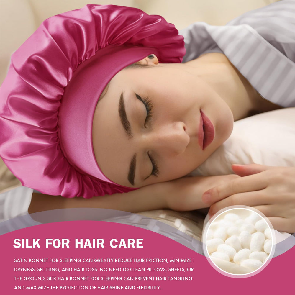 Doitory bonnet in use on pillow demonstrating overnight protection benefit