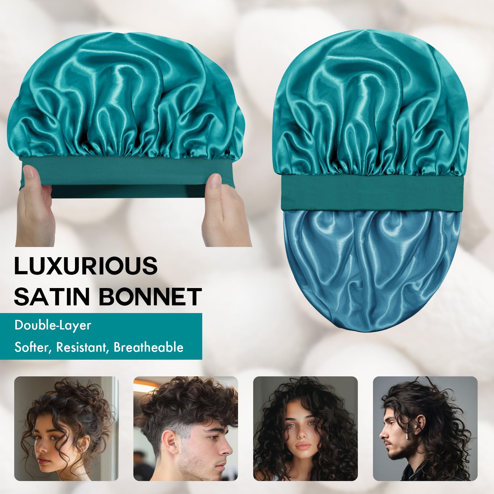 Doitory close-up of inner satin lining highlighting soft texture to reduce hair friction