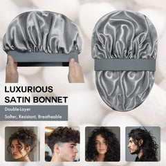 Doitory bonnet close-up of inner satin lining preserving moisture and reducing friction