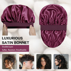 Doitory bonnet satin lining close-up highlighting soft fabric benefit
