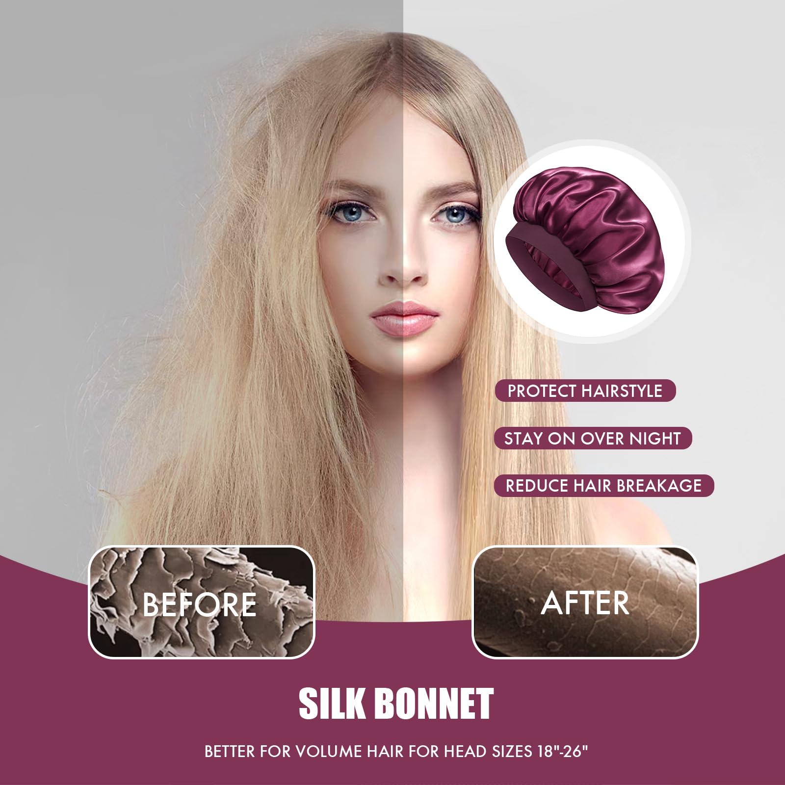 Doitory bonnet covering braided hair to protect styles and reduce frizz