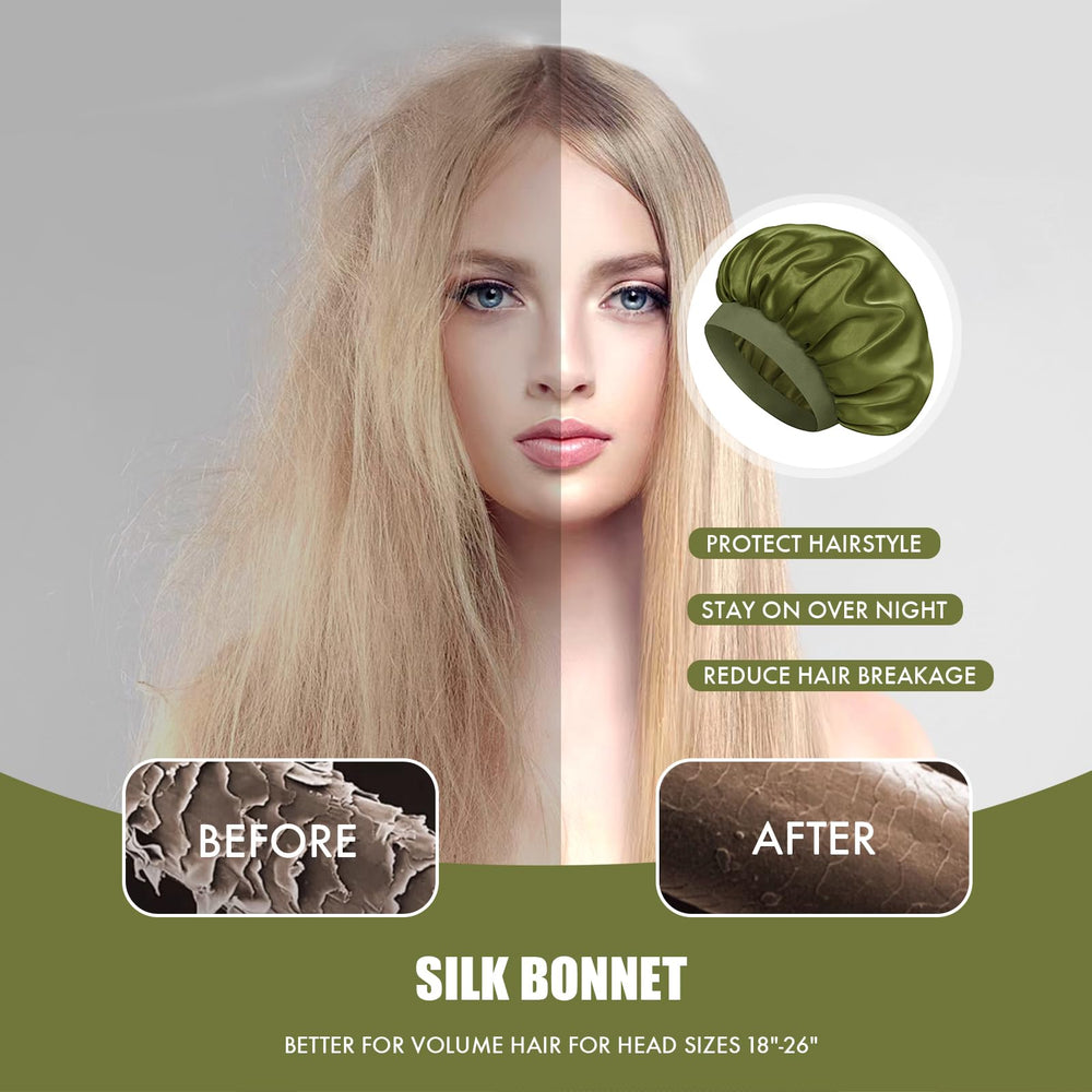 Doitory model wearing bonnet demonstrating secure overnight protection