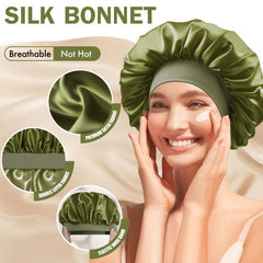 Doitory bonnet covering braided hair to prevent tangles and breakage