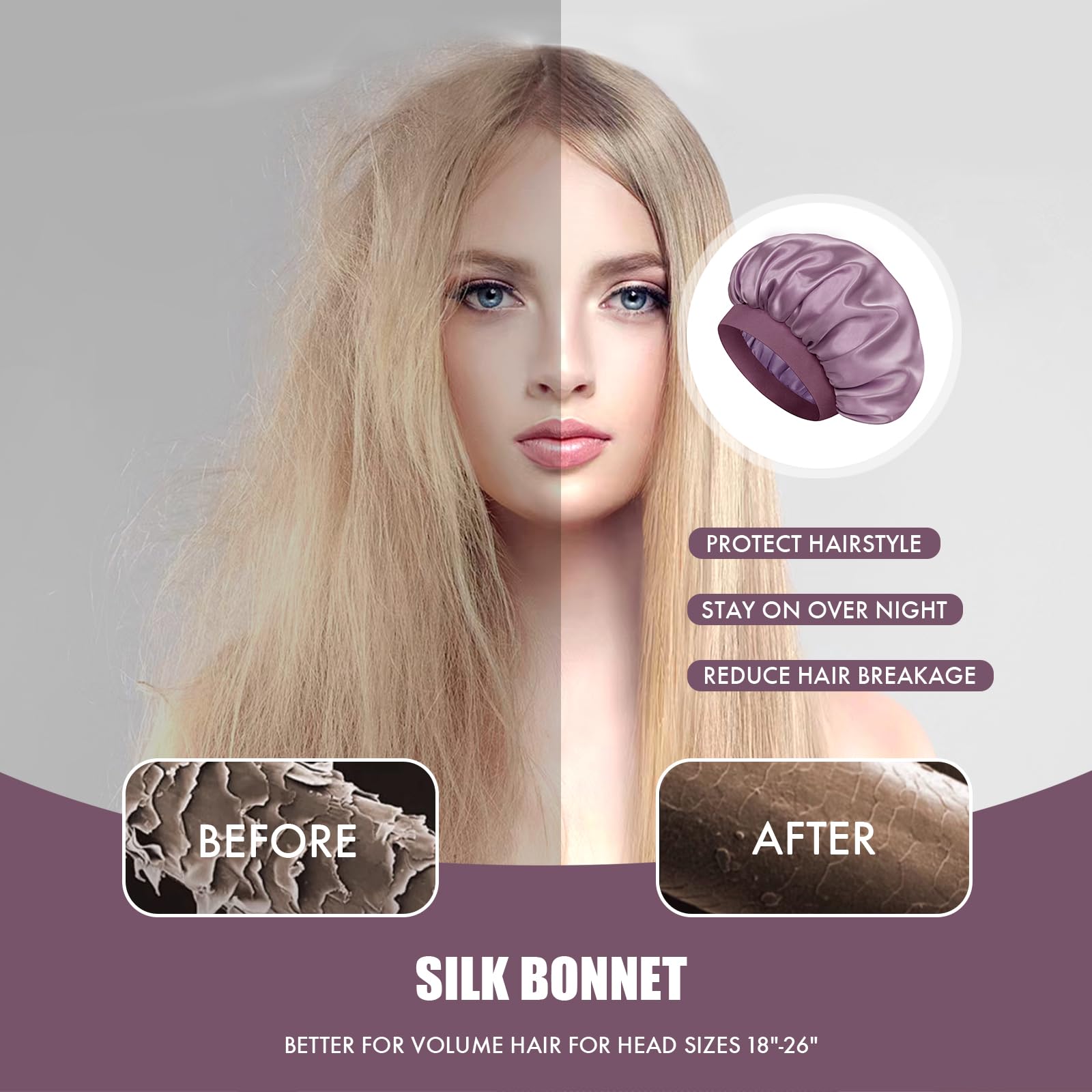 Doitory bonnet in use sleeping scene preserving hairstyle and preventing tangles benefit