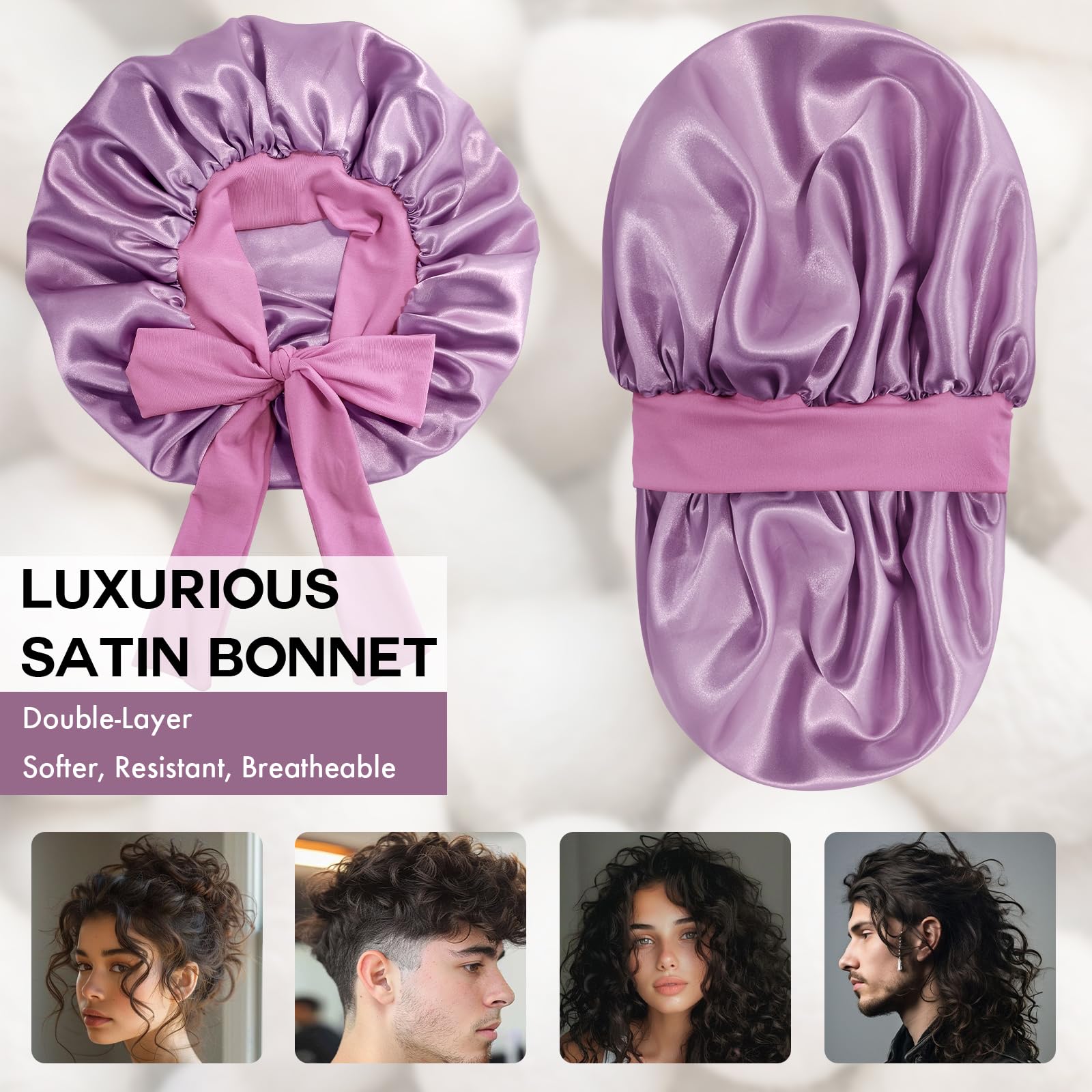 Doitory close-up of satin lining texture, preserves moisture and reduces friction