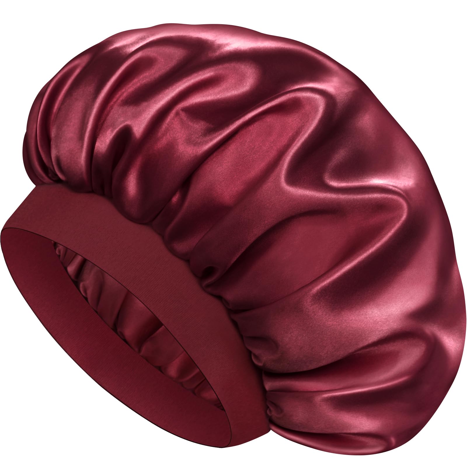 Doitory red bonnet front view showing smooth satin finish and vibrant color benefit: stylish protection