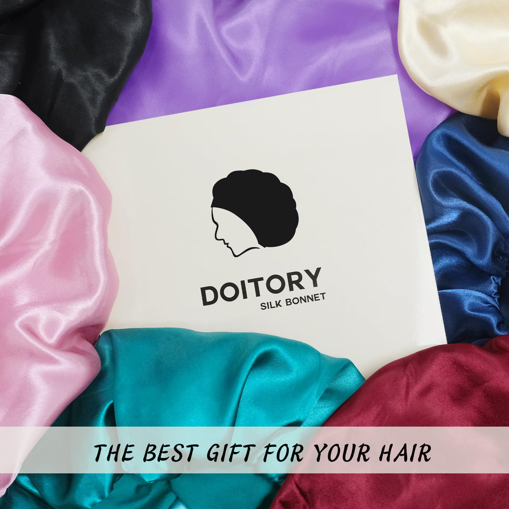 Doitory bonnet packaging and label showcasing brand quality and easy-care instructions