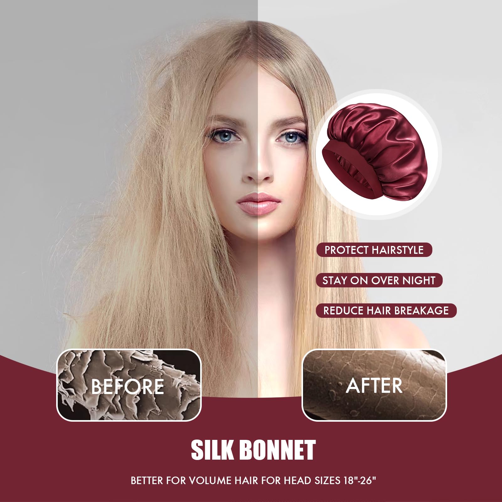 Doitory bonnet paired with nightwear in bedroom setting for a stylish protective sleep accessory