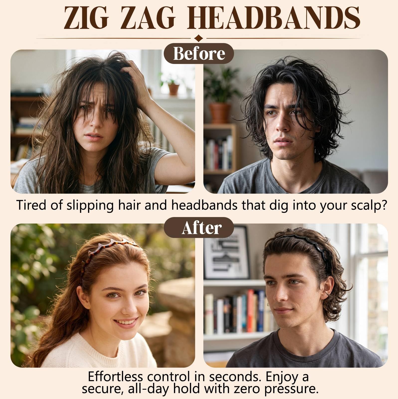 Dokeawo headband worn reversed for face-framing volume and comfortable fit
